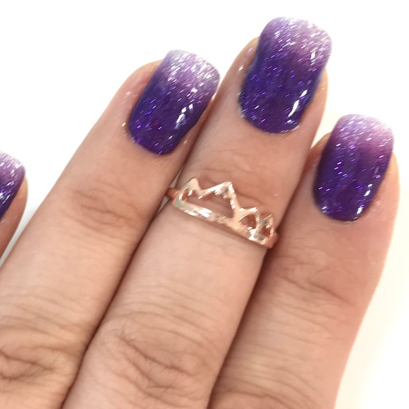 NEW💙💎🏔ROSE💗💛GOLDEN MOUNTAIN🏔💎💙KNUCKLE RING - Picture 5 of 6